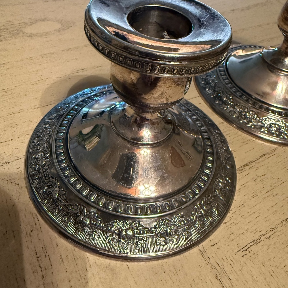 Silver plated Candlesticks Pair Derby S.P.Co International S.Co EPNS WM.Mounts - Picture 2 of 8